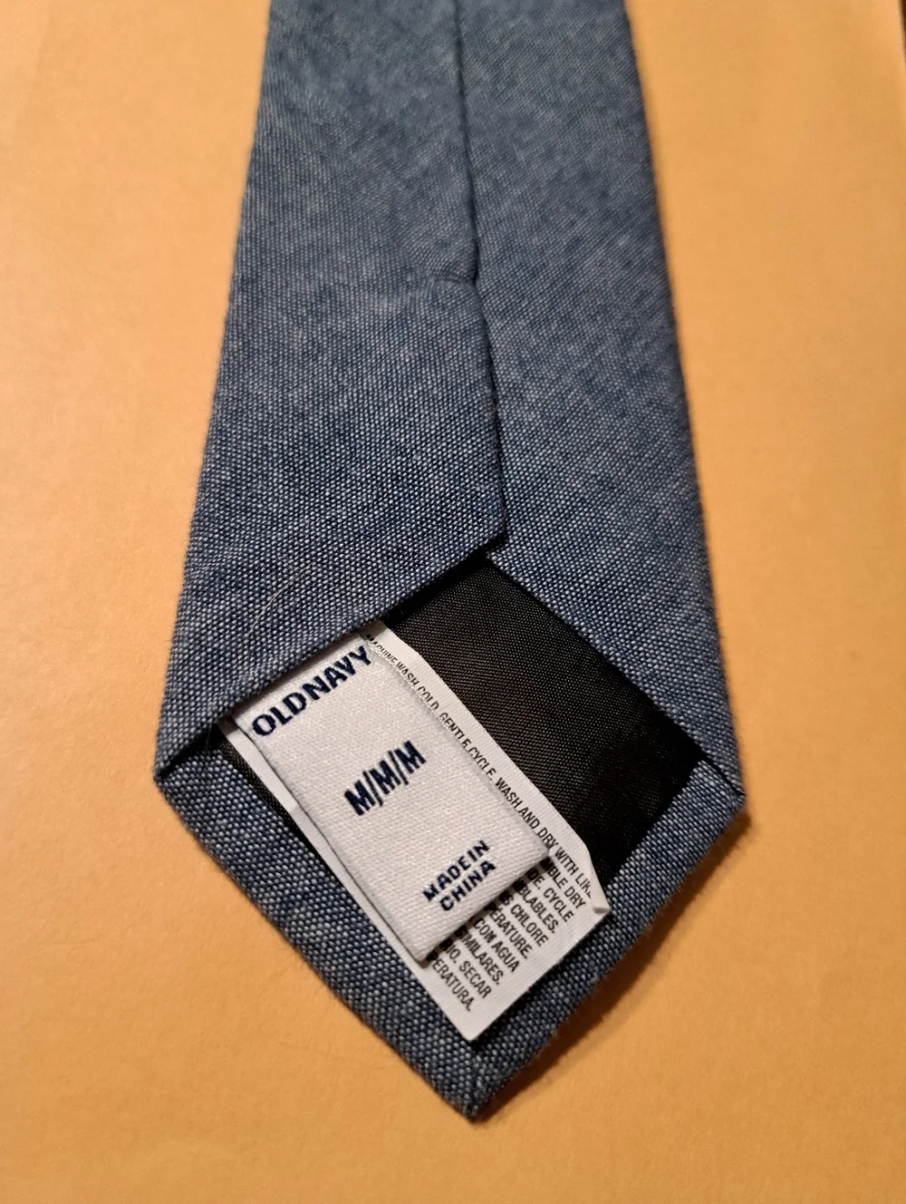 Old Navy Blue Denim Look Boys Medium Necktie Cotton Tie